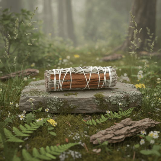 Bâton de fumigation sauge blanche et cannelle naturel pour purification et énergie positive.